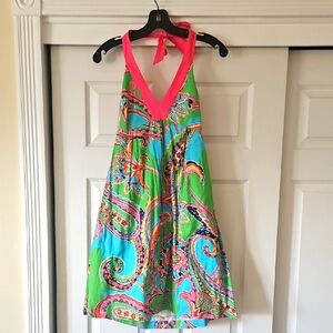 Vibrant Halter Dress with Paisley Print